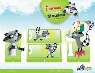 Affiche Éternuement Pli Coude Enfants avec Mousse - Hygiène Services Garde | GERMACTION